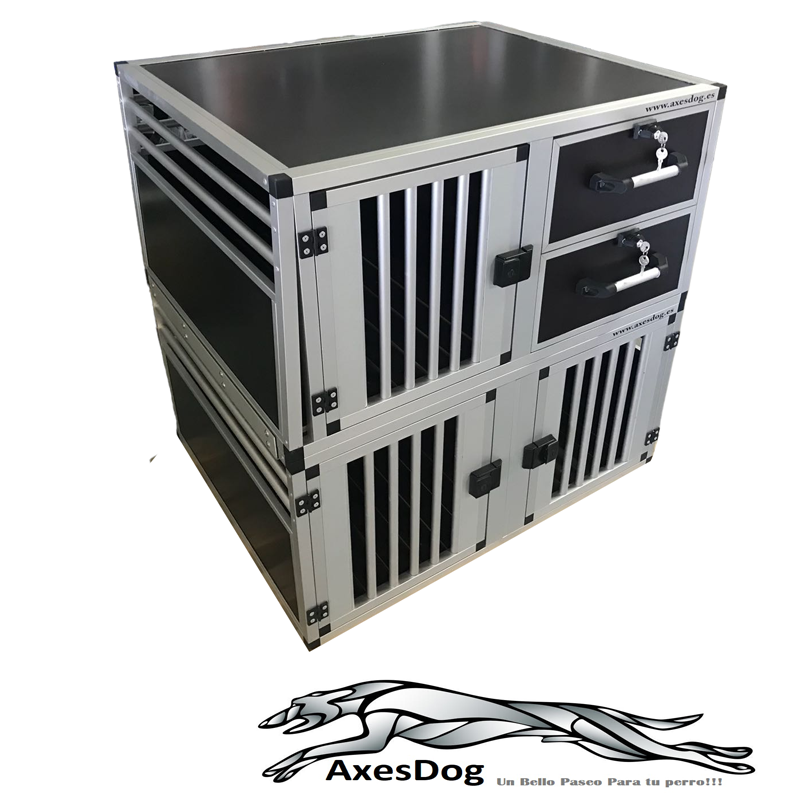 Jaula cuadruple para perros diseñada para el Opel Vivaro B (L2) (2014+)